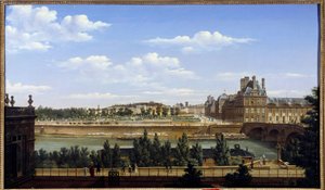 Der Garten und der Palast der Tuilerien, gesehen vom Quai d