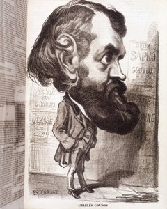 Karikatur des Komponisten Charles Gounod (1818-1893) von Etienne Carjat, im 19. Jahrhundert von Etienne Carjat