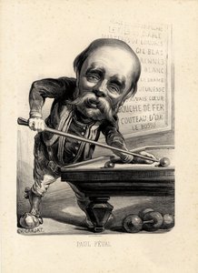 Fliegendes Blatt - Illustration von Etienne Carjat (1826-1906): Billard - Feval Paul (1816-1887)