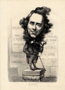 Flugblatt - Illustration von Etienne Carjat (1826-1906): Sivori Camille Camillo (1815-1894)