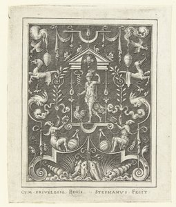 Merkur (Vlakdecoraties met godenfiguren in een omlijsting van grotesken) von Etienne Delaune