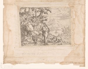 Landschaft mit Juno, die die Augen des Argus auf einen Pfauenschwanz streut