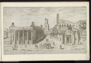 Ruine des Tempels von Antoninus und Faustina und des Tempels von Romulus am Forum Romanum