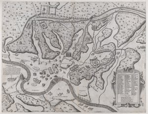 Speculum Romanae Magnificentiae: Antikes Rom und seine Hügel, vom Westen, 1573