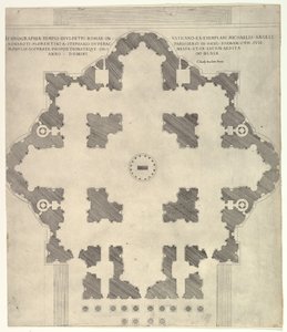 Speculum Romanae Magnificentiae: Plan von St. Peter, 1569 von Etienne Duperac