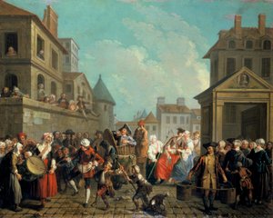 Karneval auf den Straßen von Paris, 1757 von Étienne Jeaurat