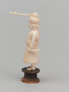 Schwarzer Bauer, Schachfigur, Indien, um 1820