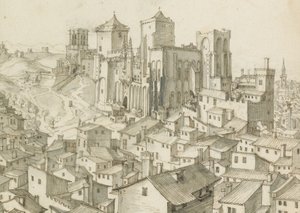 Blick auf die Stadt Avignon und die Umgebung von Etienne Martellange