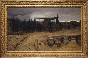 Französisches schweres Artilleriegeschütz bei der Belagerung von Paris, 1872