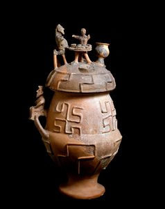 Etruskische Zivilisation, Totenritual: Aschenurne aus Montescudaio, Italien 650 v. Chr. von Etruscan