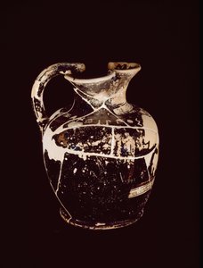 Oinochoe mit Inschrift Xanthippos. Aus dem Grab 709 von Valle Trebbia, 5. Jahrhundert v. Chr.