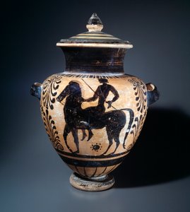 Terrakotta-Stamnos, einen Reiter darstellend, 500-490 v. Chr.