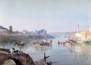Fischer bei Ripa Grande von Ettore Roesler Franz