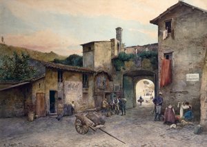 Port Cavalry (Porta Cavalleggeri) in Rom aus der Serie Roma sparita von Ettore Roesler Franz