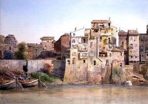 Ansicht des Tevere a Monte Brianzo, Rom von Ettore Roesler Franz