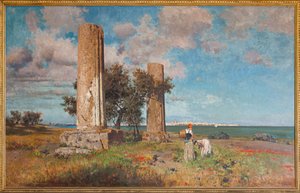 Der Tempel des Jupiter in Syrakus von Ettore de Maria Bergler