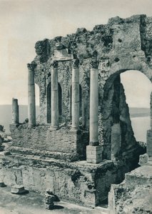 Teil des griechischen Theaters, Taormina, Sizilien, 1927