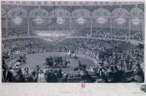 Pferdeshow im Franconi-Zirkus, Champs Elysees, Paris von Eugene Louis Lami