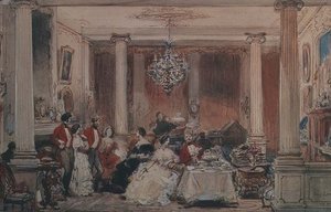 Innenansicht von Colworth House, Bedfordshire von Eugene Louis Lami