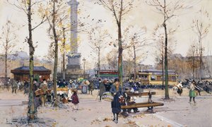 Place de la Bastille, Paris von Eugene Galien Laloue