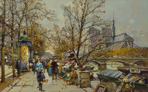 Das linke Ufer, Paris, mit Notre Dame im Hintergrund