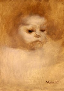 Kopf eines Kindes (Studie für La Grande Soeur) von Eugène Carrière