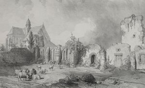 Malerische und romantische Reisen im alten Frankreich. Bretagne: Abtei von Relec von Eugene Ciceri