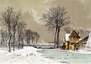 Winterlandschaft - Chromolithographie von Ciceri, n.d.