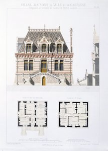 Entwurf aus Stadt- und Landhäusern basierend auf den modernen Häusern von Paris, ca. 1864
