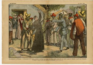 Illustration von Eugene Damblans (1865-1945) in Le Pelerin, 24/07/27 - Verfolgungen in Mexiko - Religion Glaube, Revolution, Mexiko, Katholizismus - Beichte