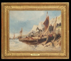 Fischerboote am Strand, Bretagne