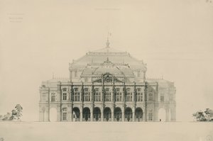 Frankreich, Paris, Entwürfe von Viollet le Duc für den Wettbewerb zum Bau des neuen Opernhauses von Paris von Eugene Emmanuel Viollet le Duc