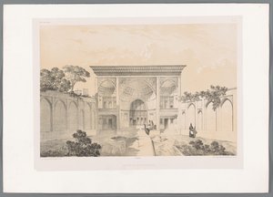 Innenhof des Hauses Hussein Khan in Tabriz von Eugene Flandin