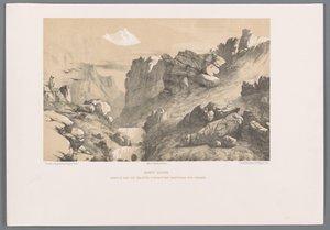 Ganjnameh am Berg Alvand im Iran von Eugene Flandin