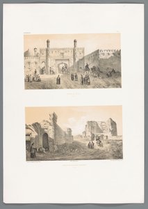 Zwei Ansichten von Täbris von Eugene Flandin