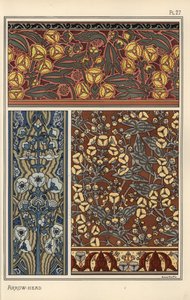 Pfeilkraut, Sagittaria sagittifolia, als Designmotiv in Tapeten- und Stoffmustern von Eugene Grasset