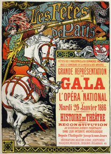 Kunst. Unterhaltung. Pariser Feste. Ball an der Oper von Paris. Plakat von Eugene Grasset, Frankreich von Eugene Grasset