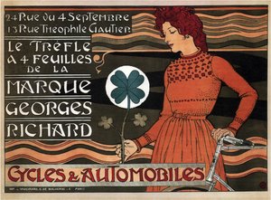 Fahrräder und Autos Georges Richard, 1899 von Eugene Grasset
