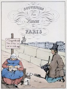 Frontispiz von „Erinnerung eines Pariser Müßiggängers“ von Eugène Forest, ed. Delpech, Paris, um 1830