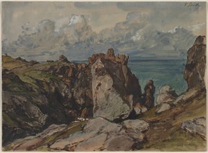 Klippen am Meer bei Cézembre, Bretagne