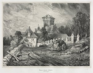 Malerische und romantische Reisen im alten Frankreich: Auvergne (Bd. II): Pesteil Schloss in Polminhac, Platte 202