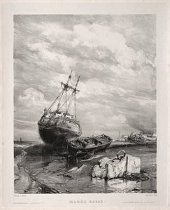 Sechs Marines: Marée basse von Eugene Isabey