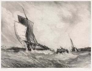 Sechs Marines: Rückkehr zum Hafen, 1833 von Eugene Isabey