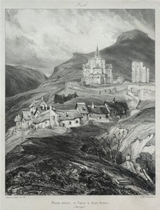 Malerische und romantische Reisen im alten Frankreich, Auvergne: Apsis der Kirche von Saint Nectaire von Eugene Isabey