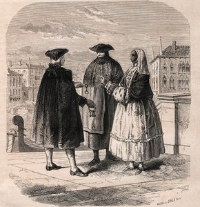 Der Mieter der Theaterzimmer in Venedig - Zeichnung von Viollat von Gaetano Zompini (1700-1778) - Die Berufe von Venedig von Eugene Joseph (after) Viollat