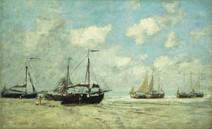 Boote am Ufer in Scheveningen, 1875