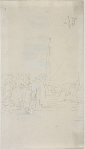 Bretonische Frauen am Strand von Eugene Louis Boudin