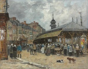 Markt in Trouville von Eugene Louis Boudin