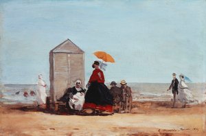 Am Strand von Trouville, 1865 von Eugene Louis Boudin
