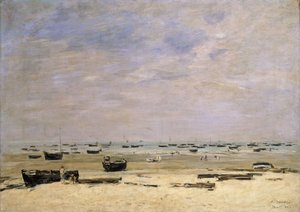 Flusskähne bei Ebbe; Berck le Rivage a Maree Basse, 1882